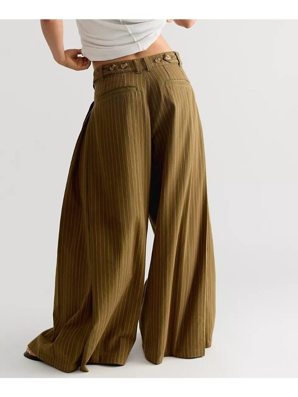 Free People We The Free Porter Crossover Wide Leg Trousers Grunge Y2K Womens 6 - Picture 2 of 9